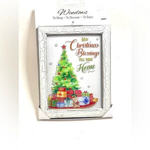 Ganz Christmas Wall Décor 6" H Window Plaque Christmas Blessing Design